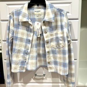 Plaid cropped shacket